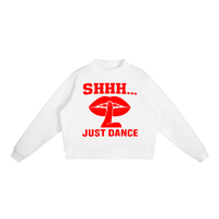 SHHH… JUST DANCE™ OVERSIZED FLEECE MOCK-NECK SWEATER