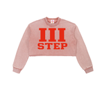 III STEP SNOW WASH RAW EDGE CROPPED SWEATSHIRT