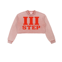 III STEP SNOW WASH RAW EDGE CROPPED SWEATSHIRT