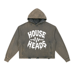 HOUSE HEADS VINTAGE WASH FRAYED-HEM HOODIE
