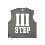 III STEP DISTRESSED GROMMET EYELET TANK TOP