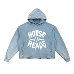 HOUSE HEADS VINTAGE WASH FRAYED-HEM HOODIE