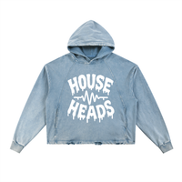HOUSE HEADS VINTAGE WASH FRAYED-HEM HOODIE
