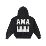 AMAPIANO FRAYED ENZYME WASH FLEECE HOODIE