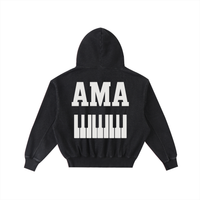 AMAPIANO FRAYED ENZYME WASH FLEECE HOODIE