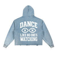 HOUSE HEADS VINTAGE WASH FRAYED-HEM HOODIE