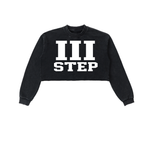 III STEP SNOW WASH RAW EDGE CROPPED SWEATSHIRT