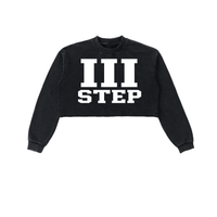 III STEP SNOW WASH RAW EDGE CROPPED SWEATSHIRT