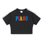 PIANO MULTI-COLOR TAPED PERFORMANCE CROP TOP