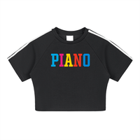 PIANO MULTI-COLOR TAPED PERFORMANCE CROP TOP