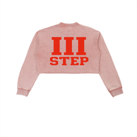 III STEP SNOW WASH RAW EDGE CROPPED SWEATSHIRT