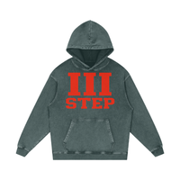 III STEP OVERSIZED ACID WASH HOODIE