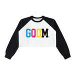 GQOM RAW-HEM RAGLAN CROP TOP SWEATSHIRT