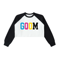 GQOM RAW-HEM RAGLAN CROP TOP SWEATSHIRT