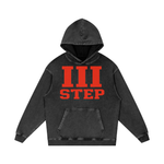 III STEP OVERSIZED ACID WASH HOODIE