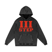 III STEP OVERSIZED ACID WASH HOODIE