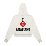 I ❤️ AMAPIANO WOMEN'S CROPPED ZIP HOODIE