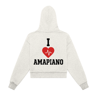 I ❤️ AMAPIANO WOMEN'S CROPPED ZIP HOODIE