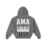 AMAPIANO FRAYED ENZYME WASH FLEECE HOODIE