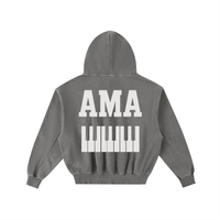 AMAPIANO FRAYED ENZYME WASH FLEECE HOODIE