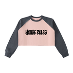 HOUSE RULES RAW HEM CROP SWEATSHIRT