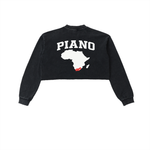 AMAPIANO SNOW WASH RAW EDGE CROPPED SWEATSHIRT