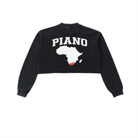 AMAPIANO SNOW WASH RAW EDGE CROPPED SWEATSHIRT