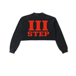 III STEP SNOW WASH RAW EDGE CROPPED SWEATSHIRT