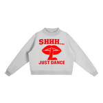 SHHH… JUST DANCE™ OVERSIZED FLEECE MOCK-NECK SWEATER