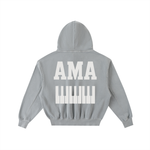 AMAPIANO FRAYED ENZYME WASH FLEECE HOODIE