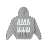 AMAPIANO FRAYED ENZYME WASH FLEECE HOODIE