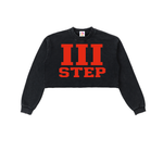 III STEP SNOW WASH RAW EDGE CROPPED SWEATSHIRT