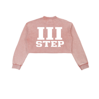 III STEP SNOW WASH RAW EDGE CROPPED SWEATSHIRT
