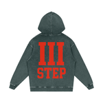 III STEP OVERSIZED ACID WASH HOODIE
