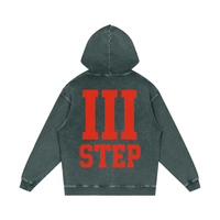 III STEP OVERSIZED ACID WASH HOODIE