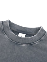AMAPIANO SNOW WASH RAW EDGE CROPPED SWEATSHIRT