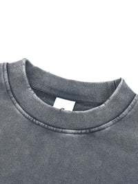 AMAPIANO SNOW WASH RAW EDGE CROPPED SWEATSHIRT